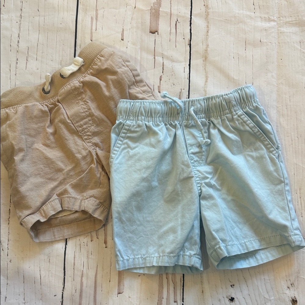 Cat & Jack Tan and Light Blue Shorts Set